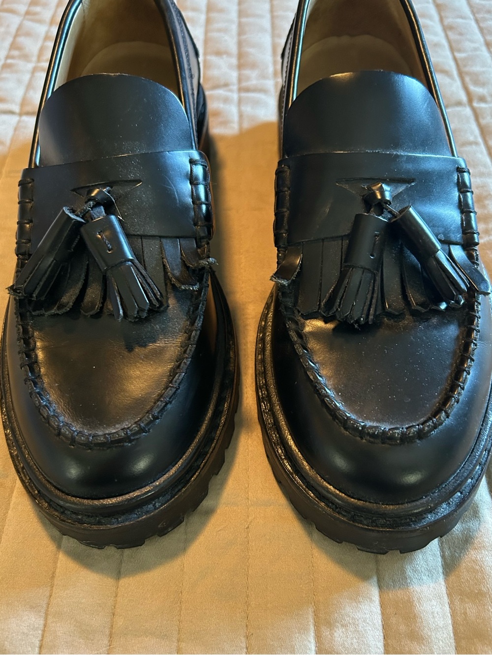 Isabel Marant Black Tassel Loafers - Classic Leather Slip-Ons - Picture 2 of 10